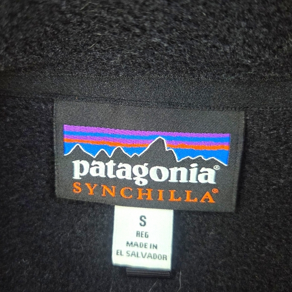 Patagonia Synchilla Fleece Vest Black Mens Small Company Embroidered Jacket - Picture 4 of 11